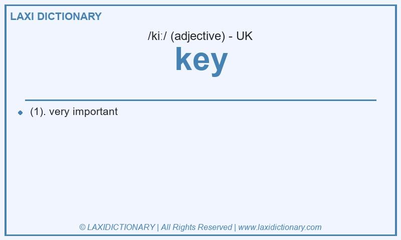 Definition key in British English