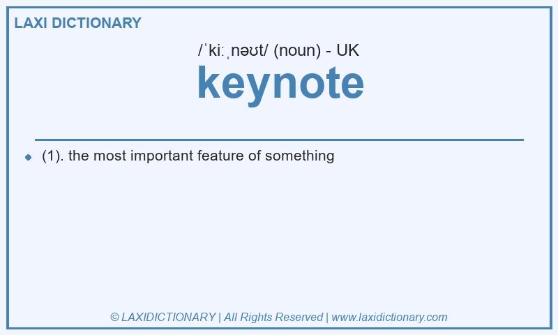Definition keynote in British English