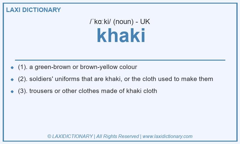 Definition khaki in British English