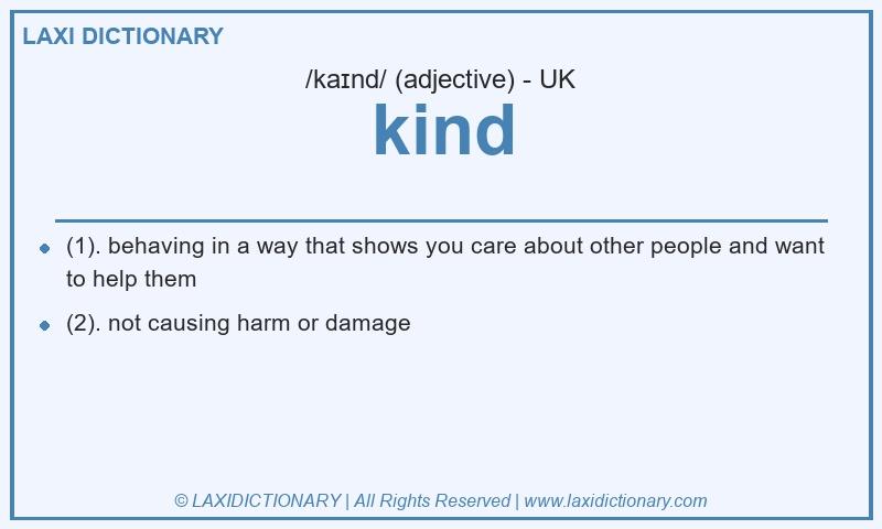 Definition kind in British English