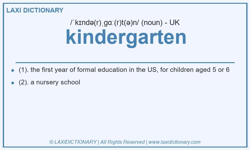 Definition kindergarten in British English