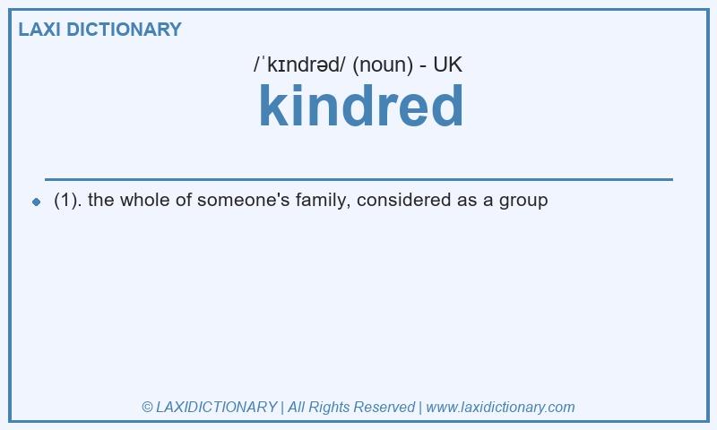Definition kindred in British English