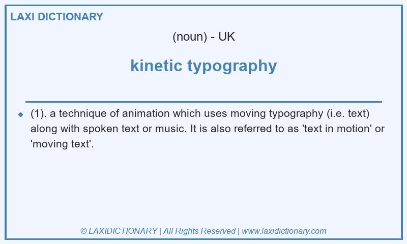 Definition kinetic typography in British English