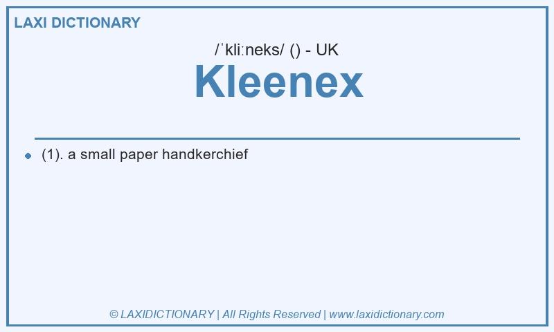 Definition Kleenex in British English