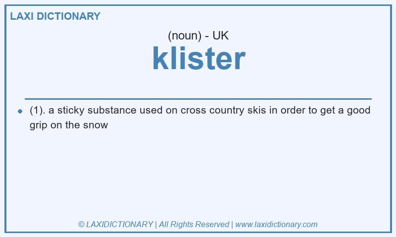 Definition klister in British English