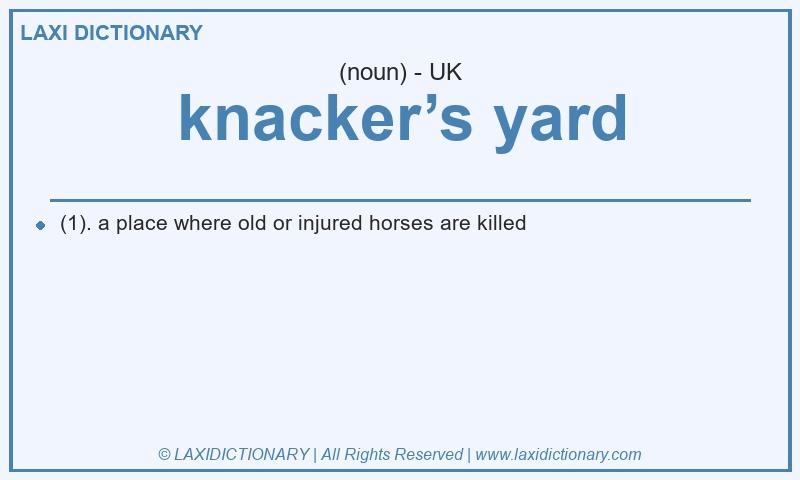 Definition knacker’s yard in British English