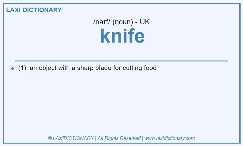 Definition knife in British English