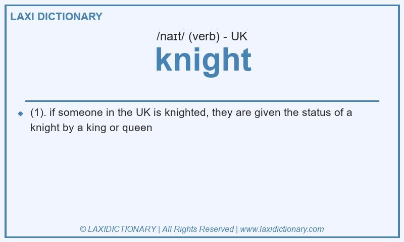 Definition knight in British English