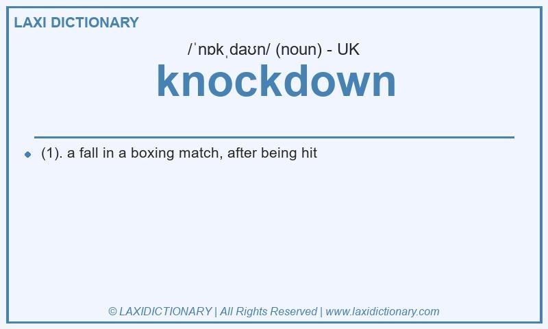 Definition knockdown in British English