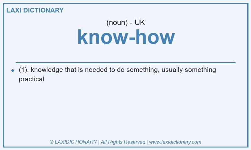 Definition know-how in British English
