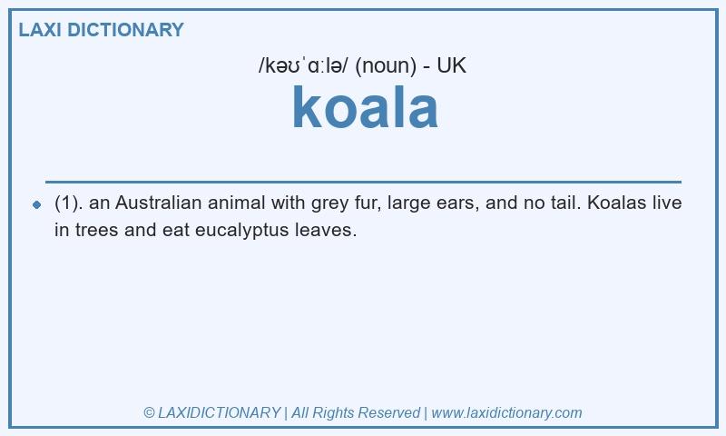 Definition koala in British English