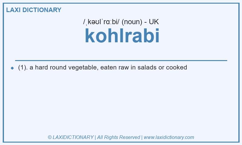 Definition kohlrabi in British English