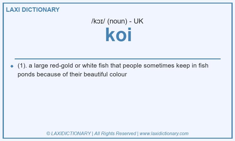 Definition koi in British English