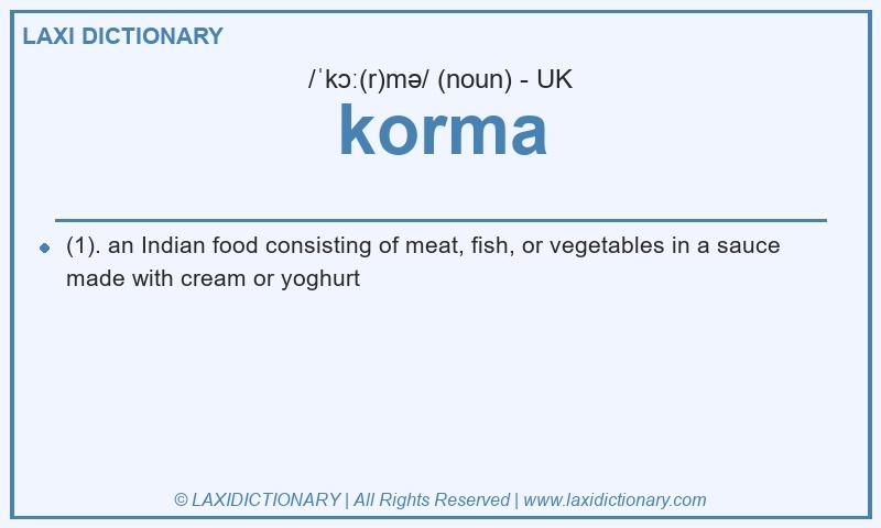 Definition korma in British English