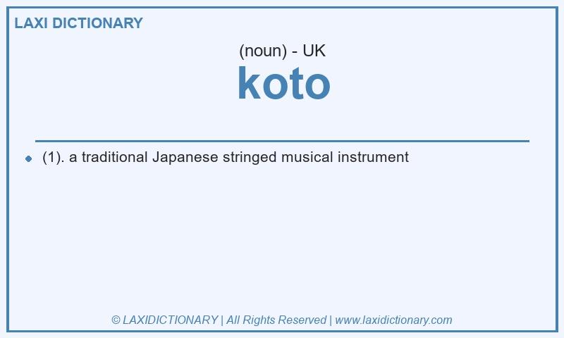 Definition koto in British English