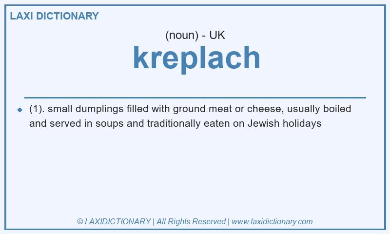 Definition kreplach in British English