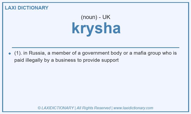 Definition krysha in British English