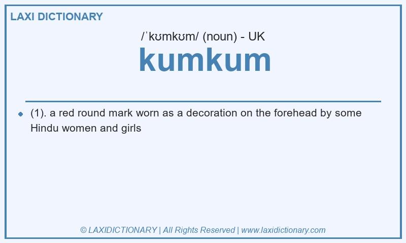 Definition kumkum in British English