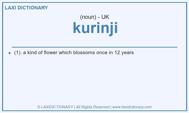 Definition kurinji in British English