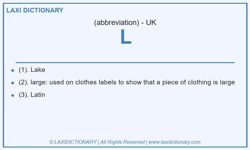 Definition L in British English