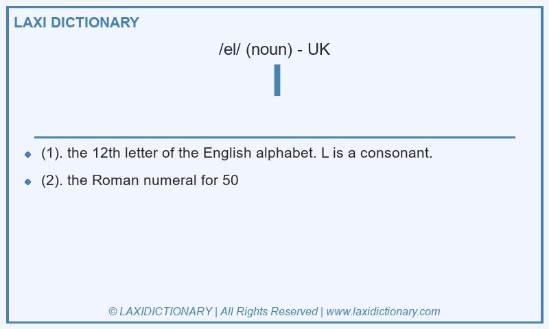Definition l in British English