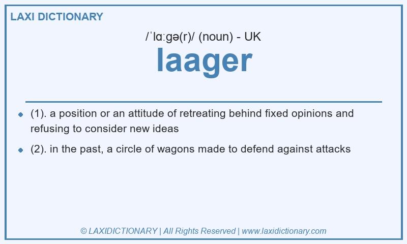 Definition laager in British English