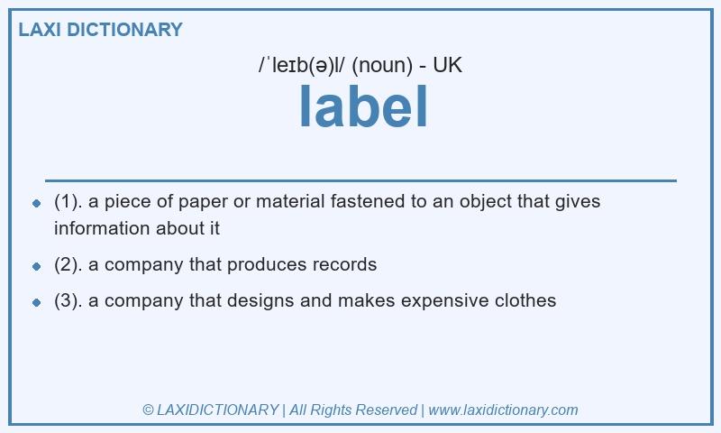 Definition label in British English