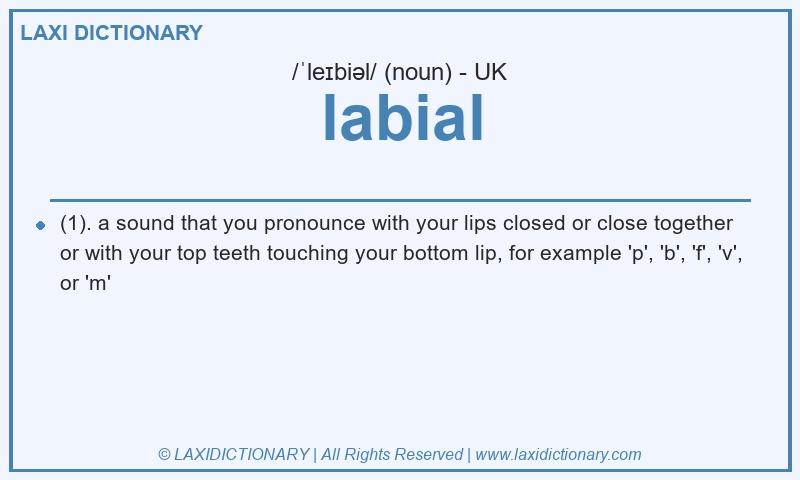 Definition labial in British English