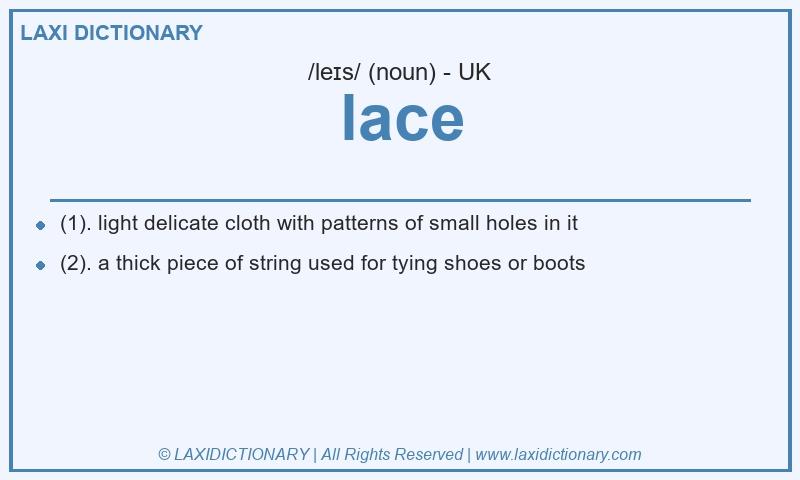 Definition lace in British English