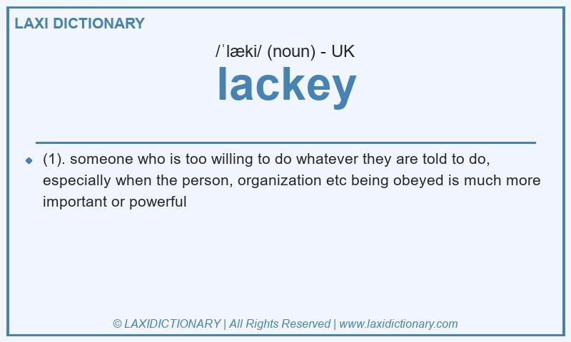 Definition lackey in British English