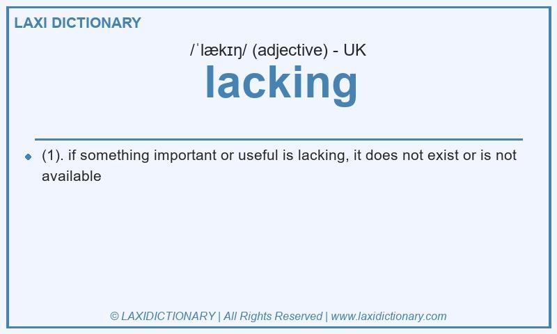 Definition lacking in British English