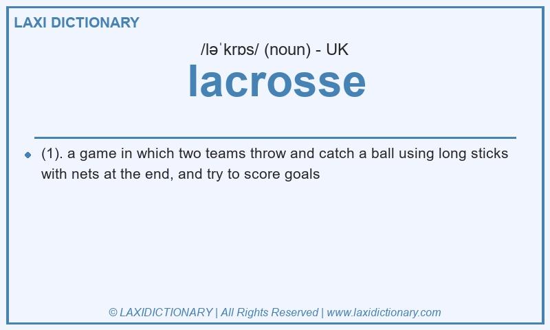 Definition lacrosse in British English