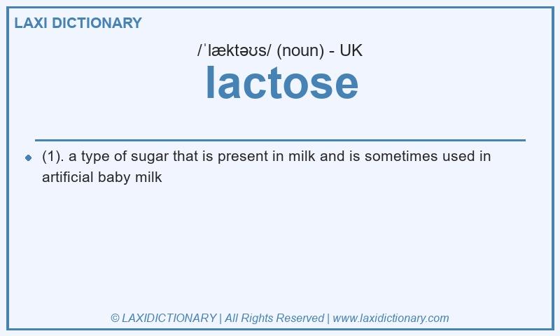 Definition lactose in British English