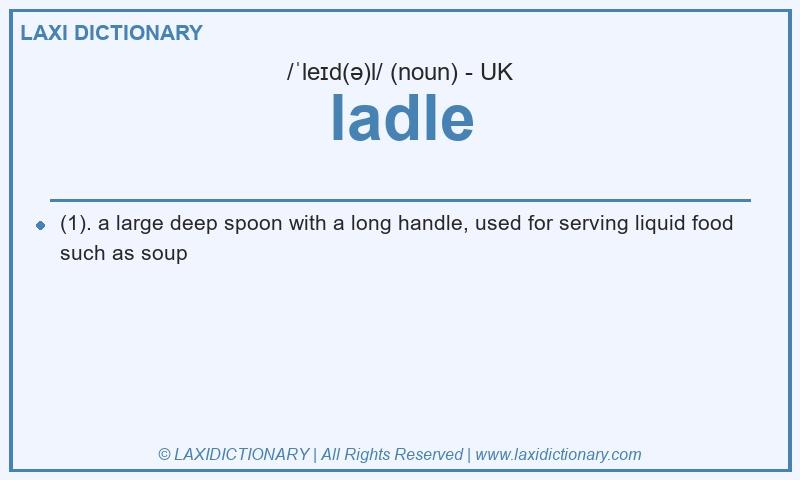 Definition ladle in British English