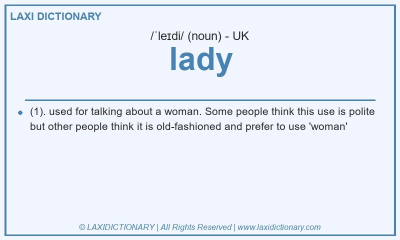 Definition lady in British English