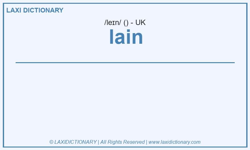 Definition lain in British English