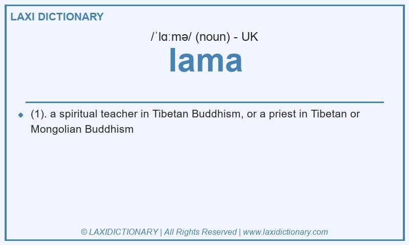 Definition lama in British English