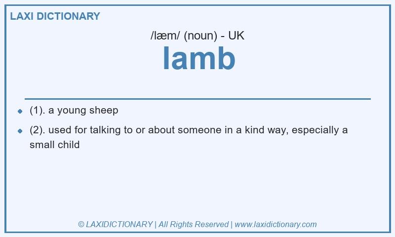 Definition lamb in British English