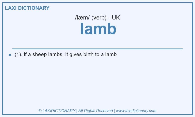 Definition lamb in British English