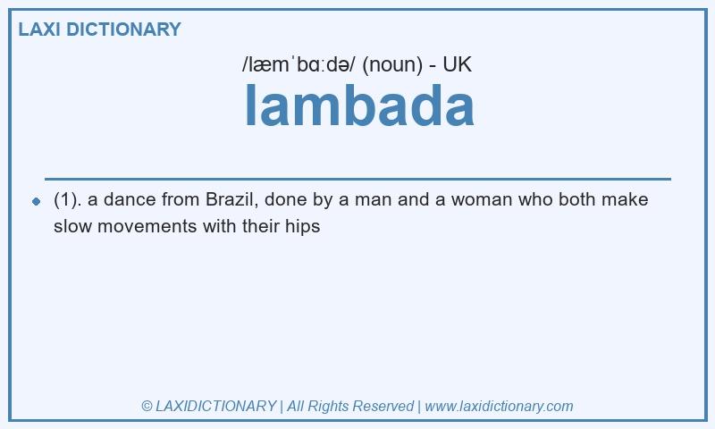 Definition lambada in British English