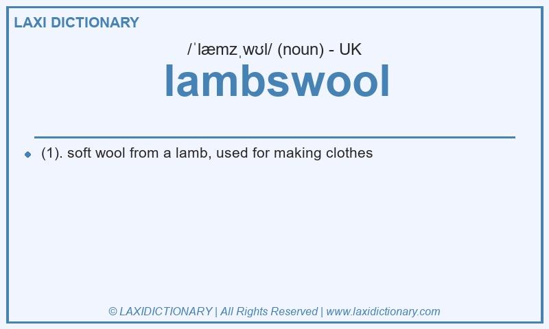 Definition lambswool in British English
