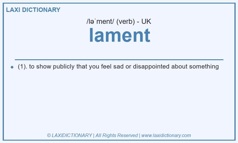 Definition lament in British English