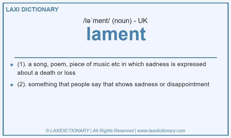 Definition lament in British English