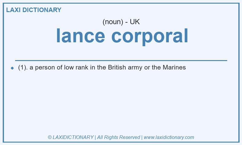 Definition lance corporal in British English