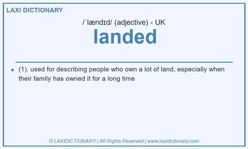 Definition landed in British English