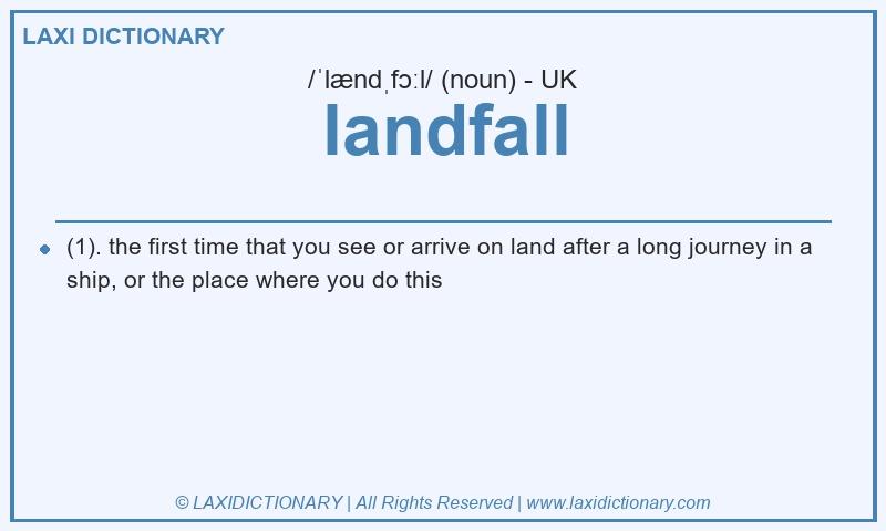 Definition landfall in British English