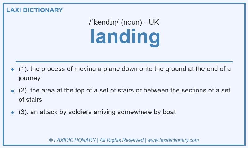 Definition landing in British English