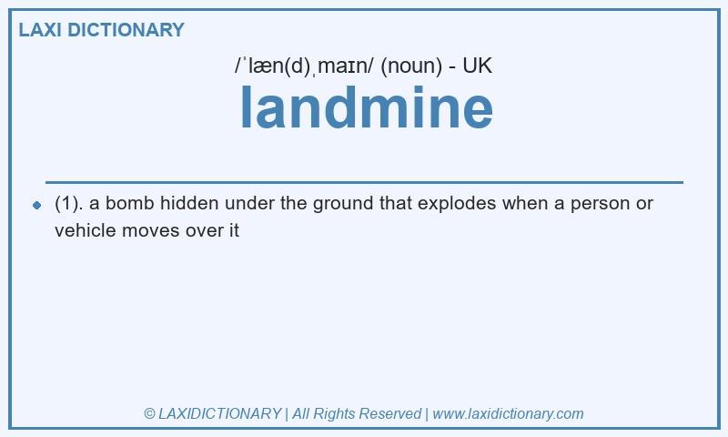 Definition landmine in British English