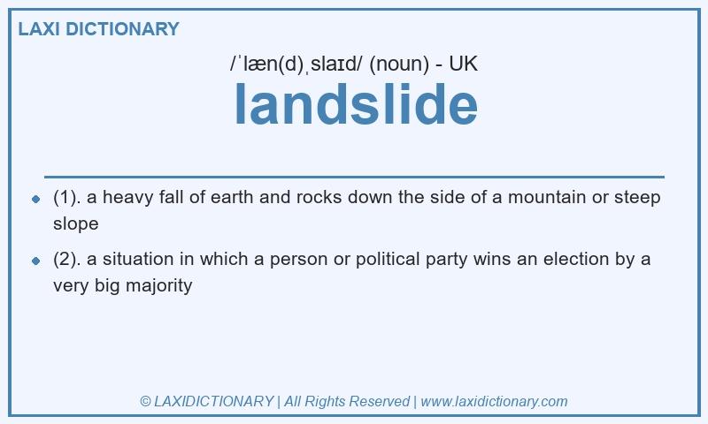 Definition landslide in British English