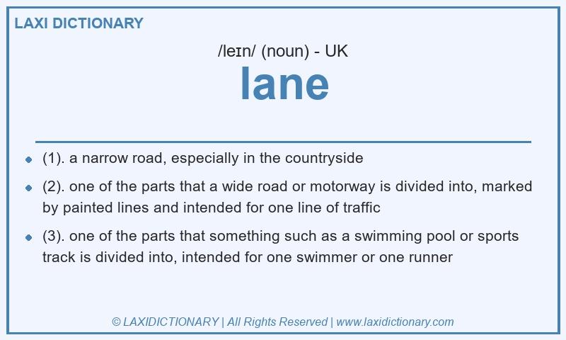 Definition lane in British English